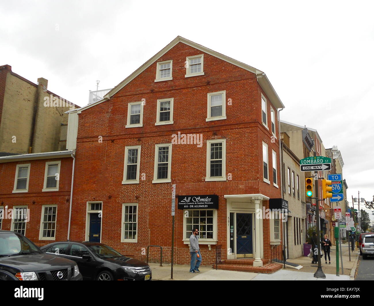 501 S. 4th Street, Philadelphia, PA at the corner of Lombard Street Stock Photo