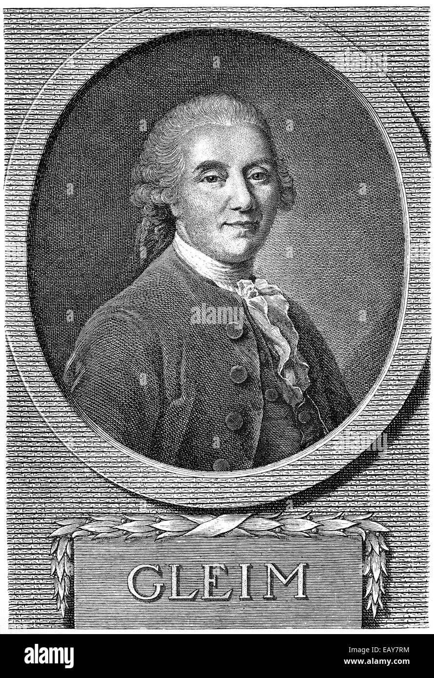 Johann Wilhelm Ludwig Gleim, 1719 - 1803, a German poet of the Enlightenment, Johann Wilhelm Ludwig Gleim (1719 - 1803), ein deu Stock Photo