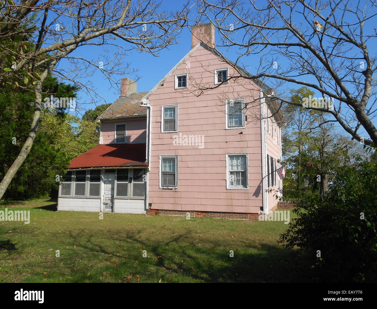 Judge Nathaniel Foster House listed on the NRHP on August 25, 2014 (#14000516) at 1649 Bayshore Dr. in Villas, Lower Township, Cape May County, New Jersey Stock Photo