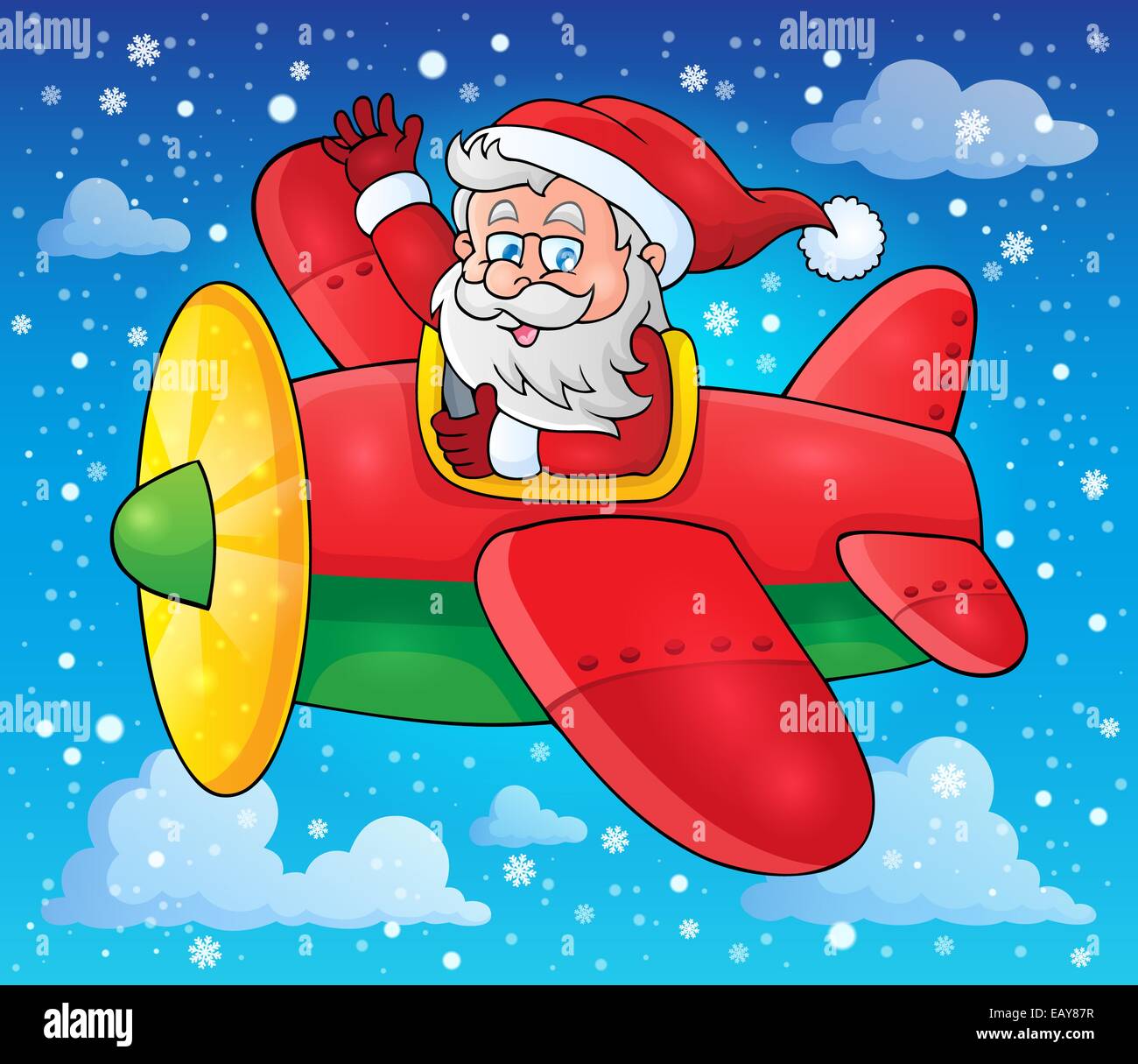 Santa Claus in plane theme image 3 picture illustration Stock Image