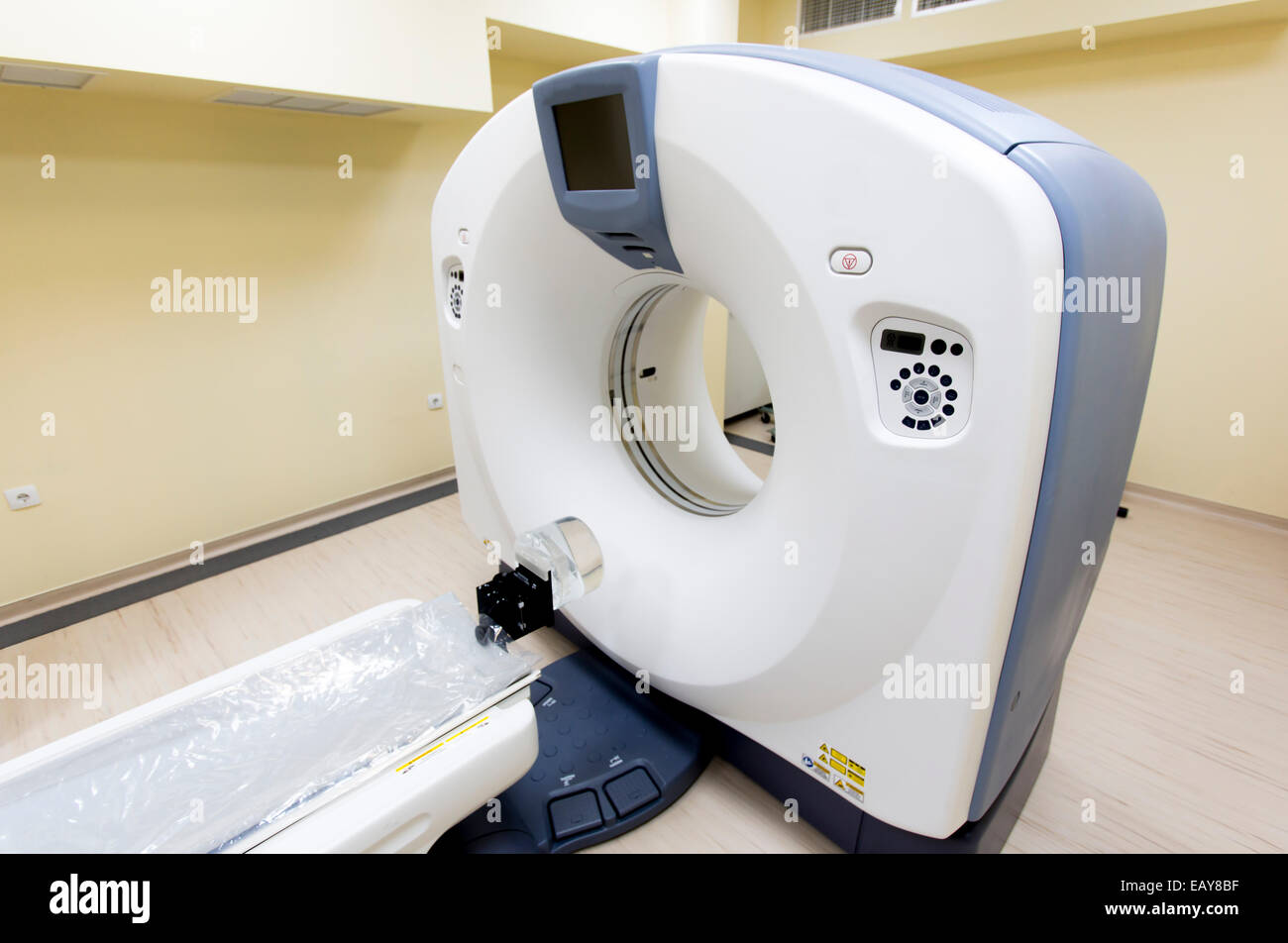 White medical CT scanner in a clinic. Stock Photo