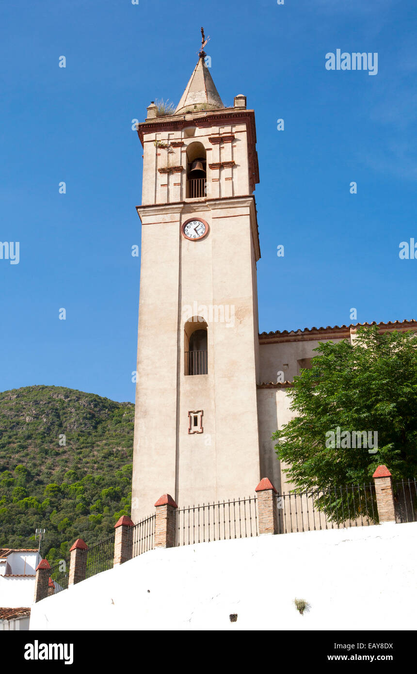 Church in Linares de la Sierra, Sierra de Aracena, Huelva province, Spain Stock Photo