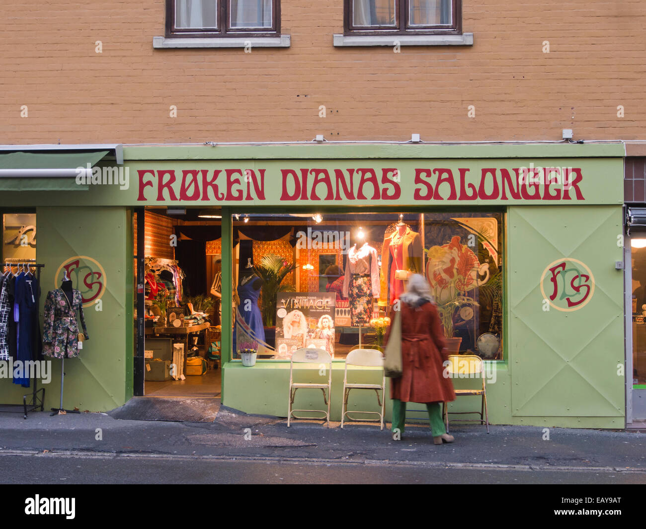 Grunerløkka, Oslo Norway, a popular district to live in with many small shops and restaurants, vintage clothes and more Stock Photo