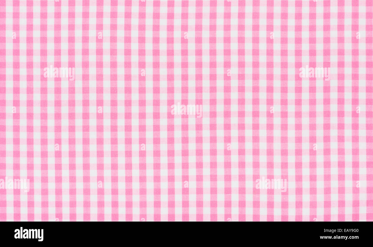 Pink and white checkered fabric Stock Photo Alamy