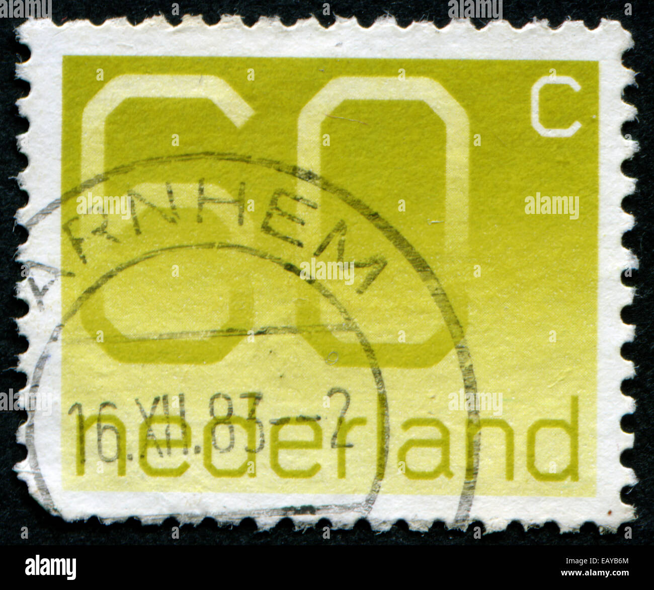 NETHERLANDS CIRCA 1984 A stamp printed in the Netherlands shows “60