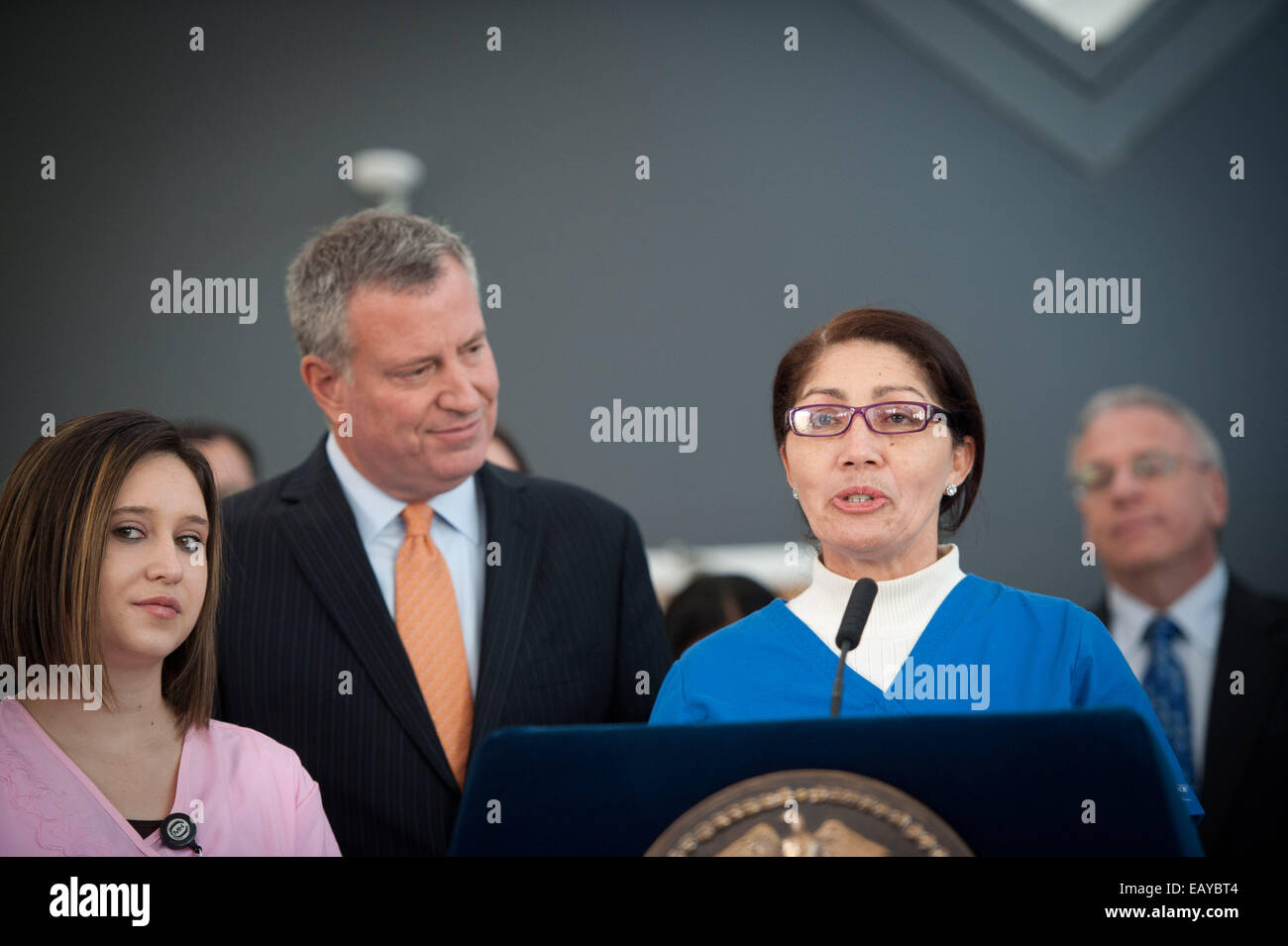 Bronx, New York, USA. 21st Nov, 2014. BARBARA DURAN of Harlem speaks as ...