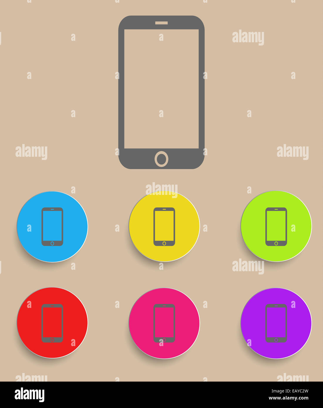 Smartphone Icon with color variations, vector Stock Photo - Alamy