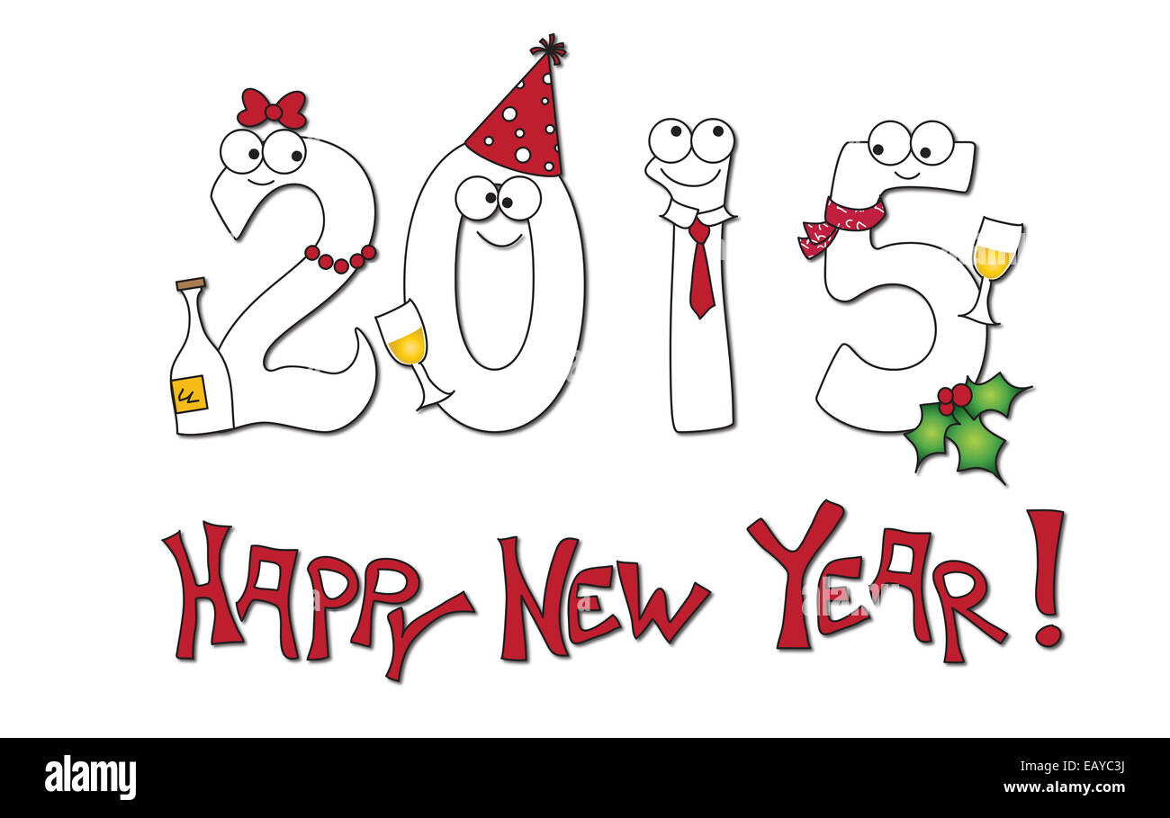 illustration for to wish a happy new year Stock Photo
