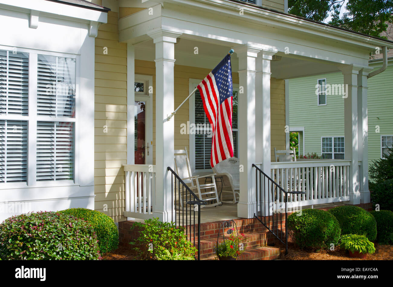 American flag porch hi-res stock photography and images - Alamy
