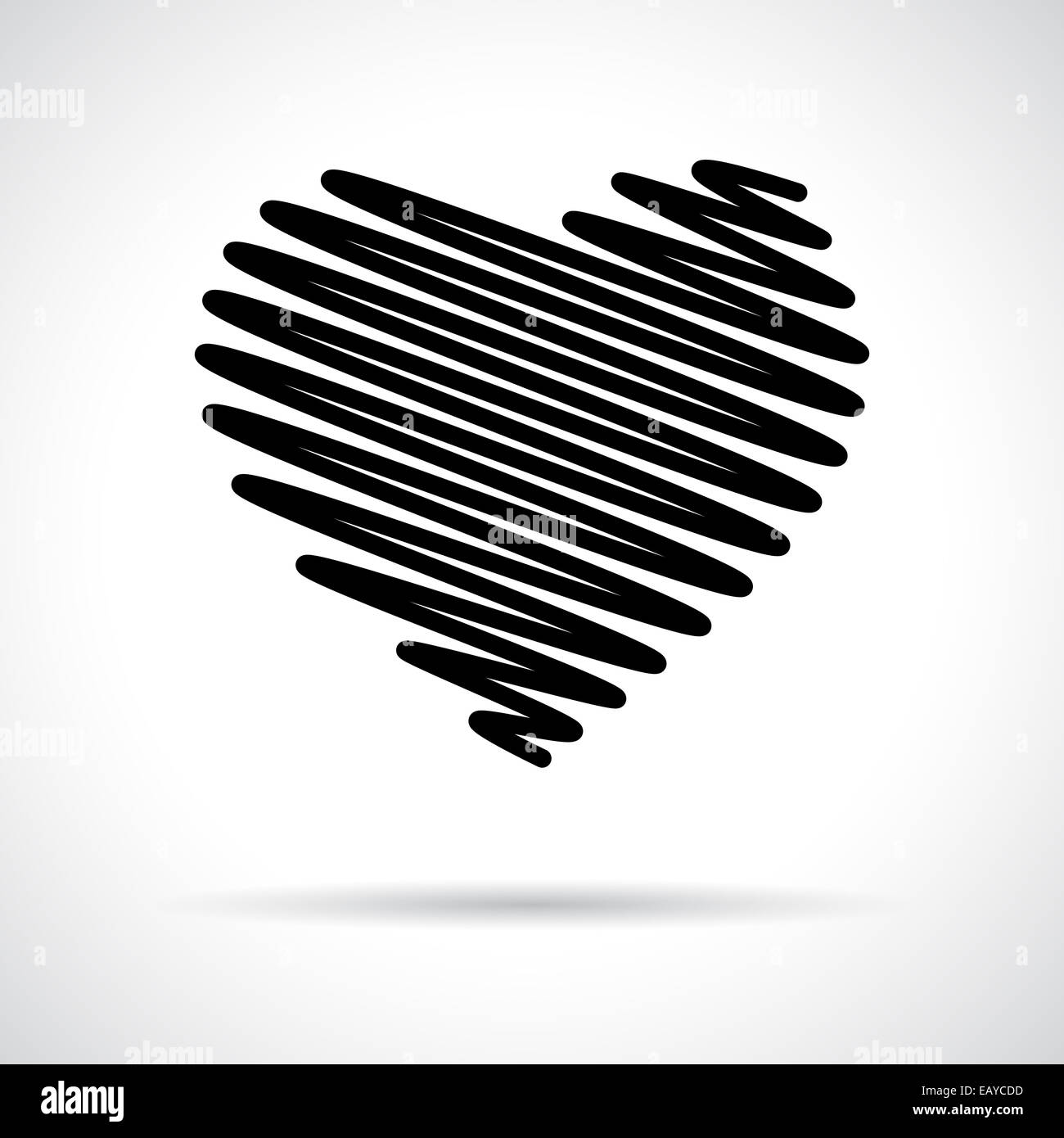 Heart icon. Black flat symbol with shadow. Love concept Stock Photo - Alamy