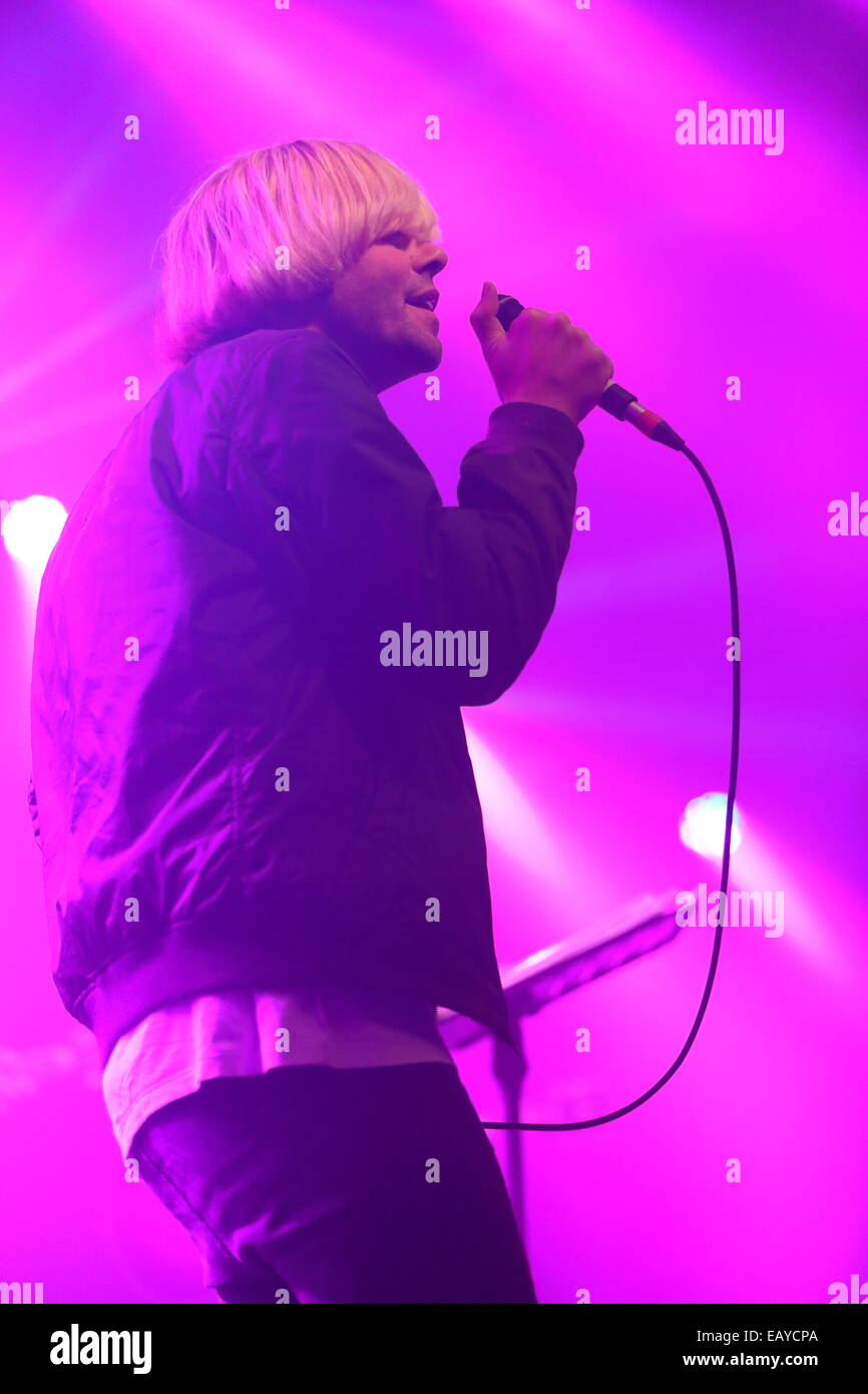 The Victoria Warehouse, Manchester, UK. 21st Nov, 2014.Tim Burgess performing on the Main Stage during the first day of The Whisky Sessions Festival at the Victoria Warehouse, Manchester Credit:  Simon Newbury/Alamy Live News Stock Photo