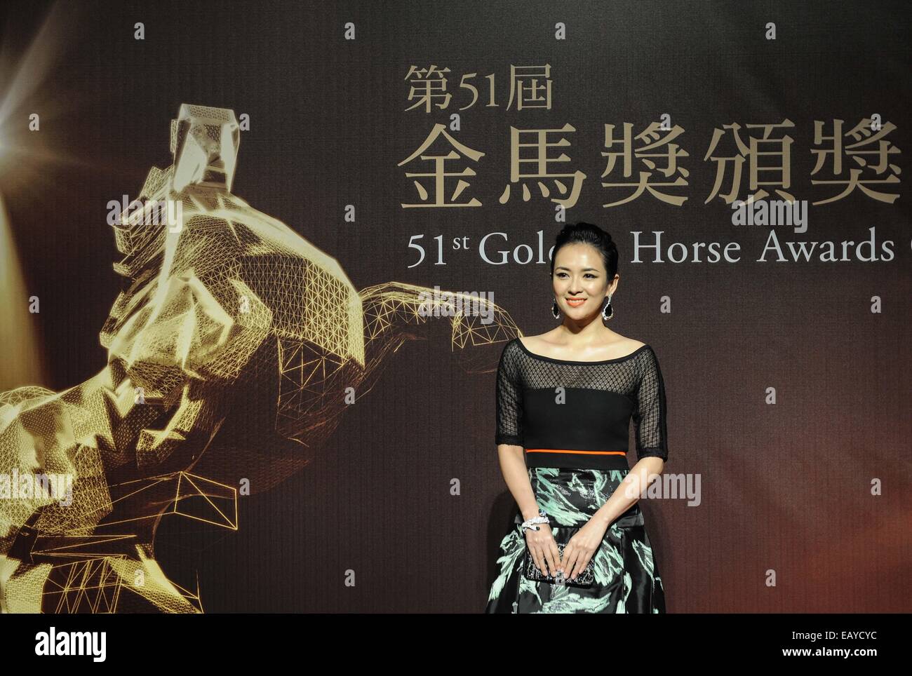 Taipei's Taiwan. 22nd Nov, 2014. Actress Zhang Ziyi is present at the 51st Golden Horse Awards in Taipei, southeast China's Taiwan, Nov. 22, 2014. Credit:  Shen Hong/Xinhua/Alamy Live News Stock Photo