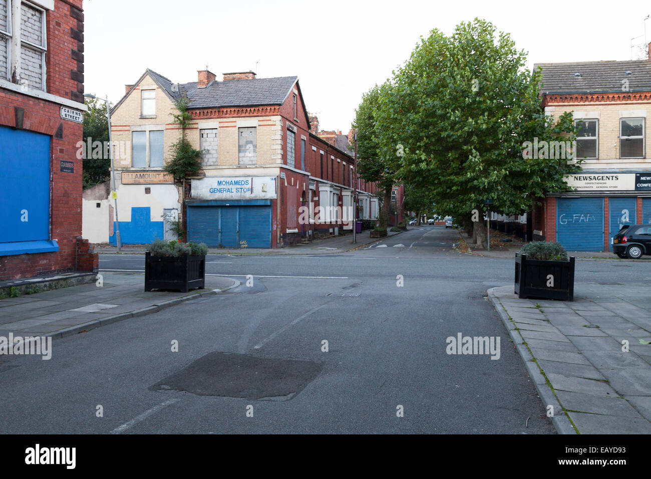 The corner of Cairns Street in the Granby 'Four Streets' area of Stock