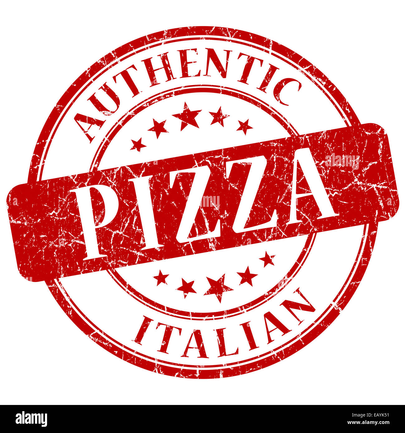 pizza red grunge stamp Stock Photo - Alamy