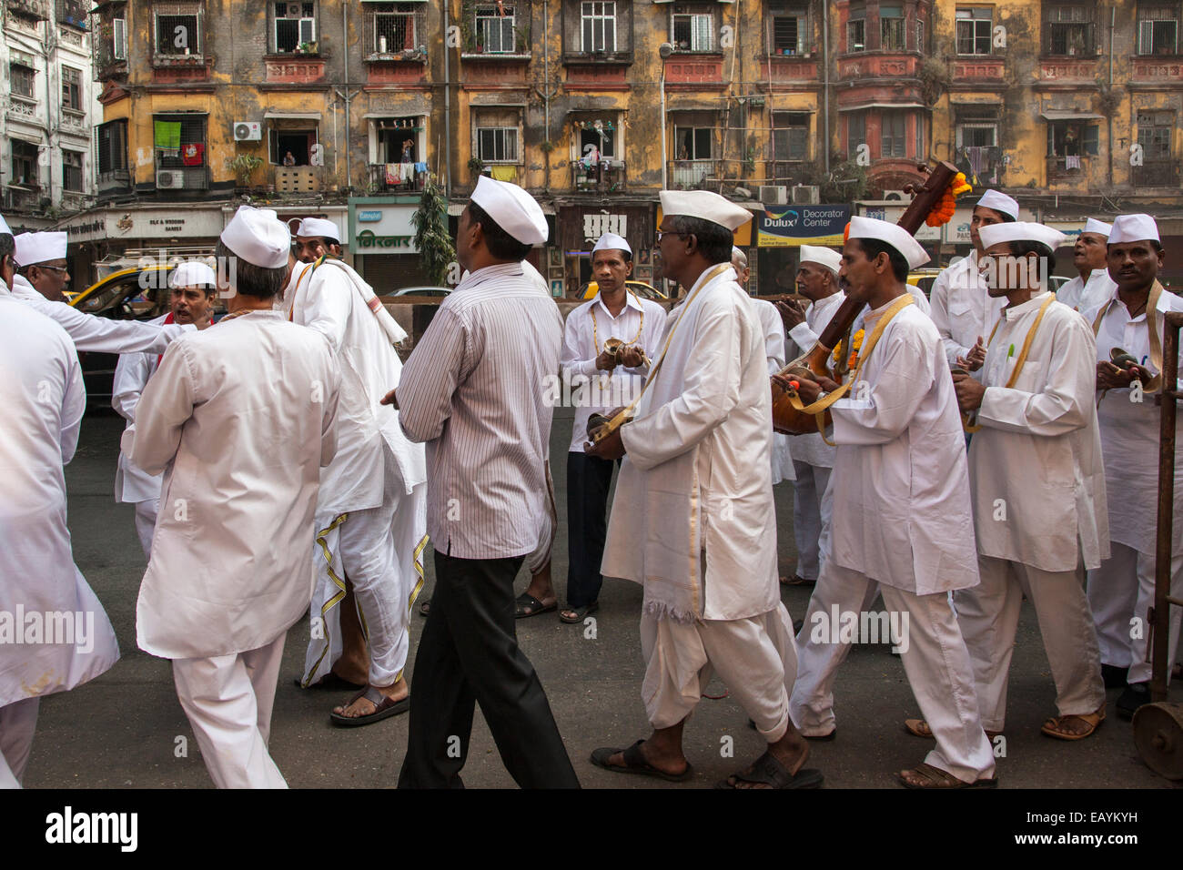 Warkari gathering in Mumbai, India Stock Photo