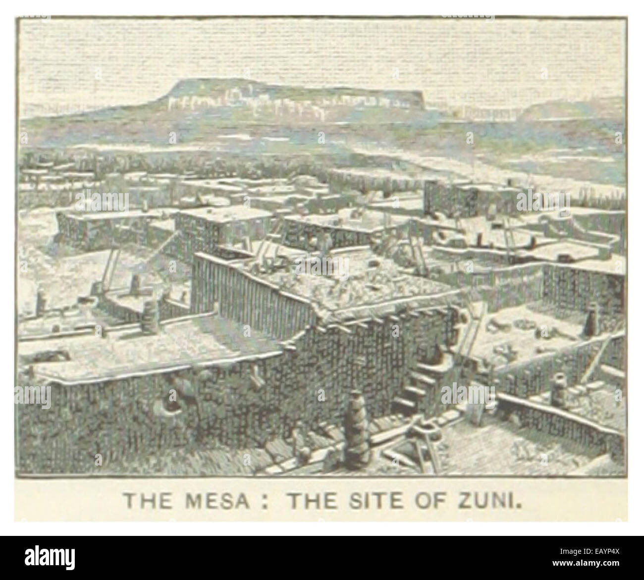 US-NM(1891) p572 THE MESA - THE SITE OF ZUNI Stock Photo