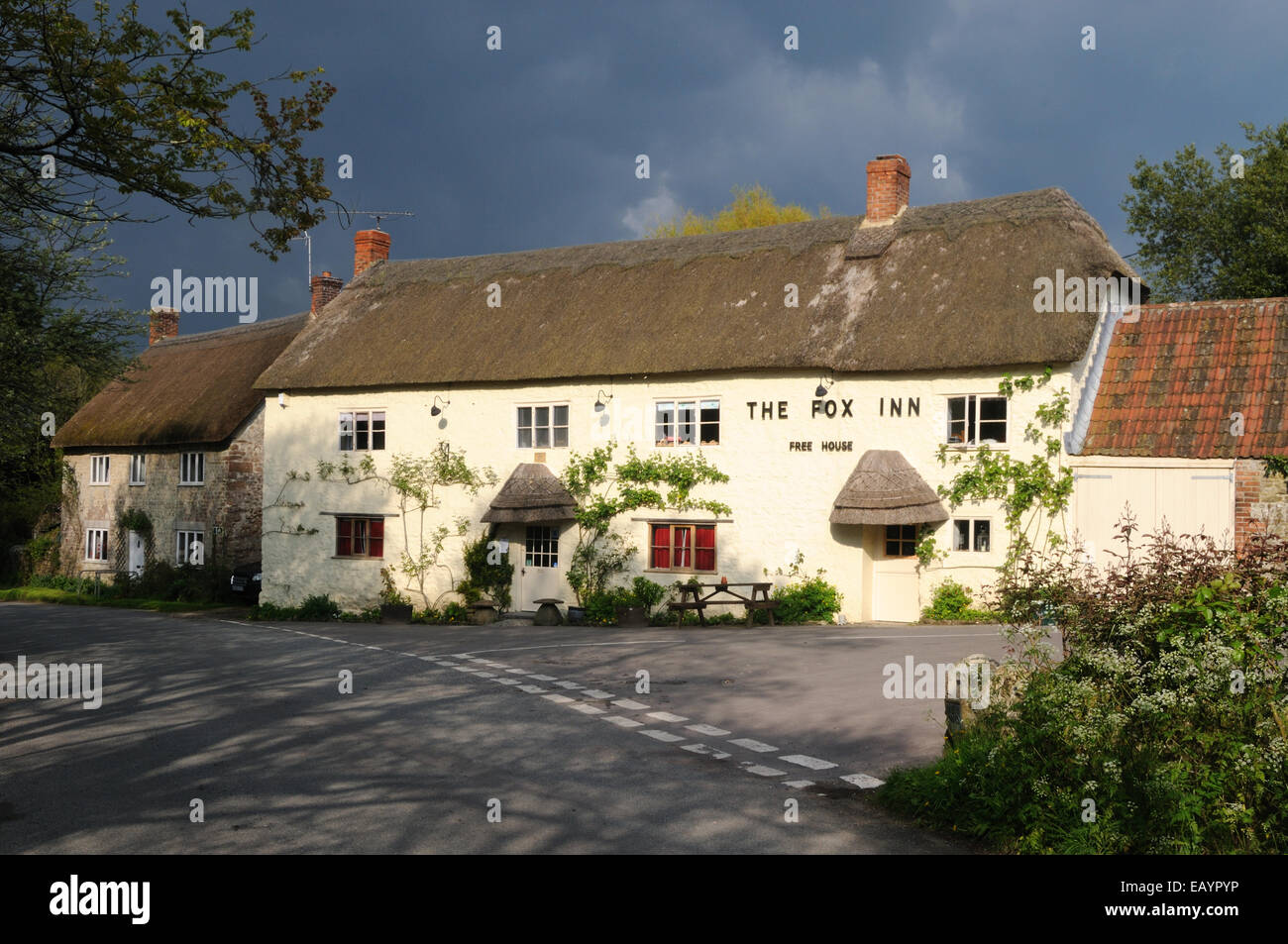The Fox Inn, in Corscombe, Dorset, England Stock Photo