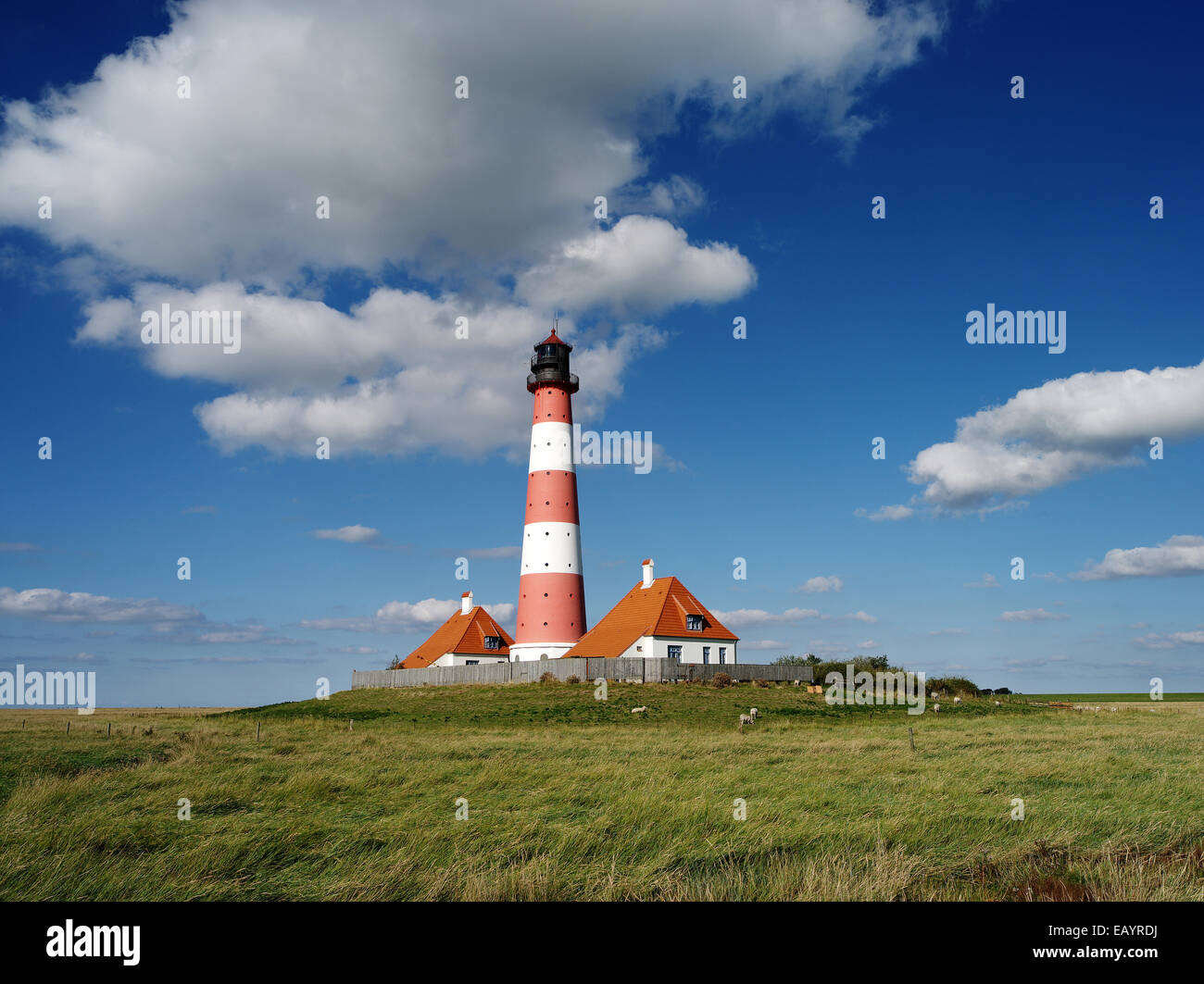 Westerhever Lighthouse Stock Photo