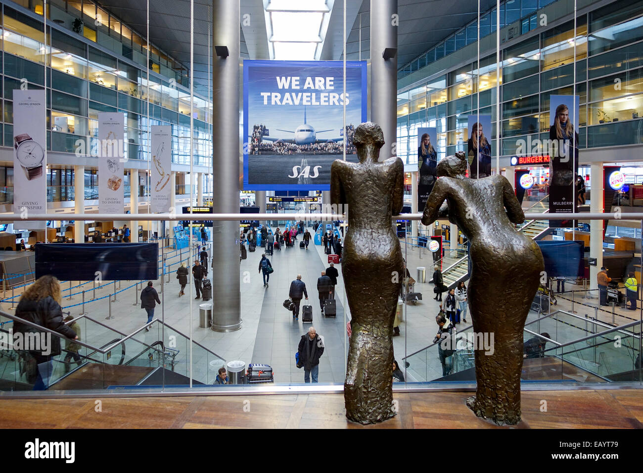 Bronze sculptures in Copenhagen Airport, Kastrup, Denmark, Europe Stock