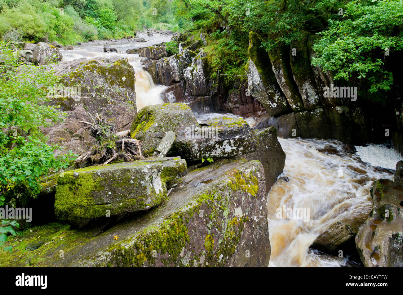 Bracklinn Falls, Keltie Water, Brackland Glen, Callander Crags, Trossachs,  Stirlingshire, Scotland, UK Stock Photo