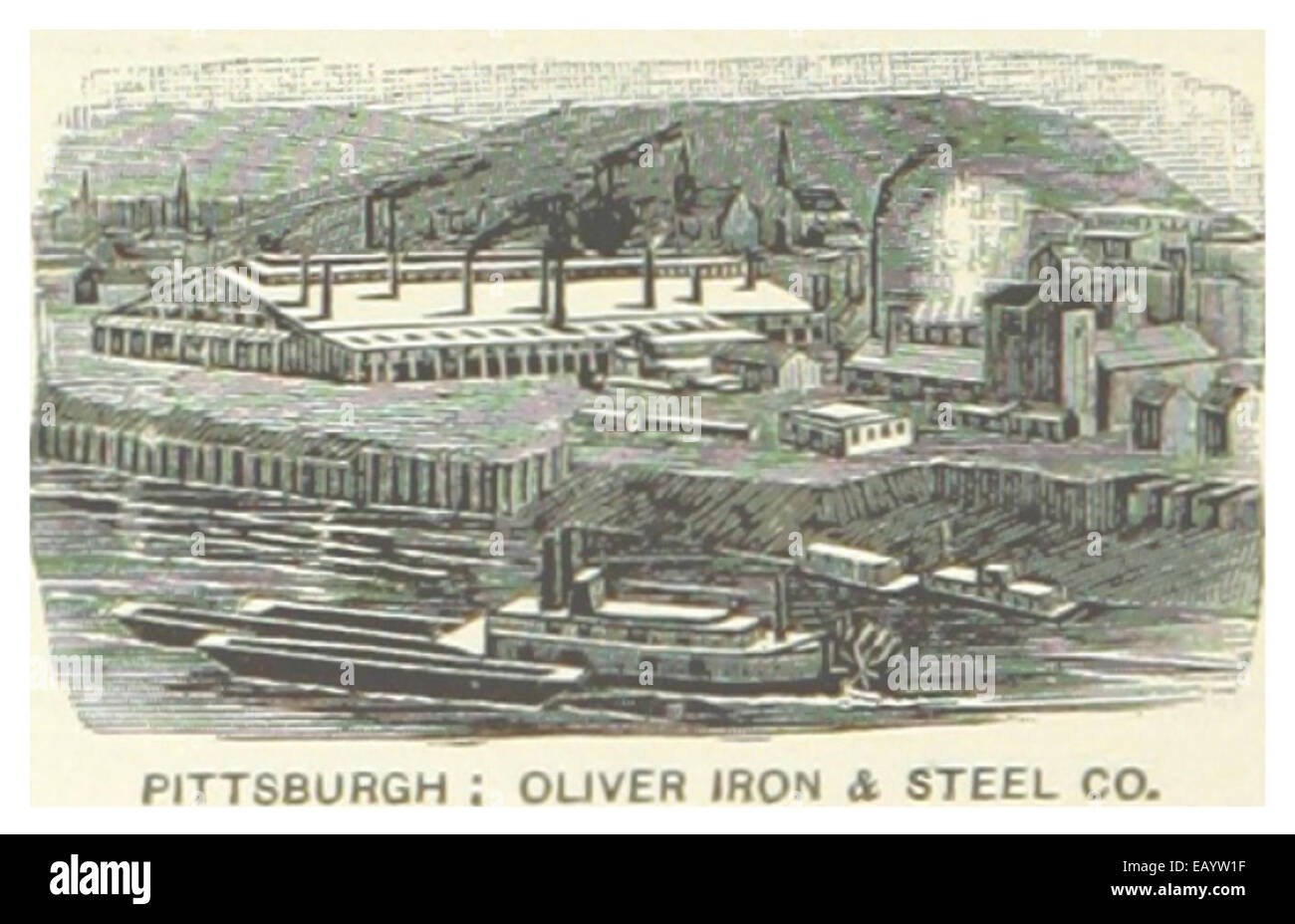 USPA(1891) p752 PITTSBURGH, OLIVER IRON & STEEL COMPANY Stock Photo
