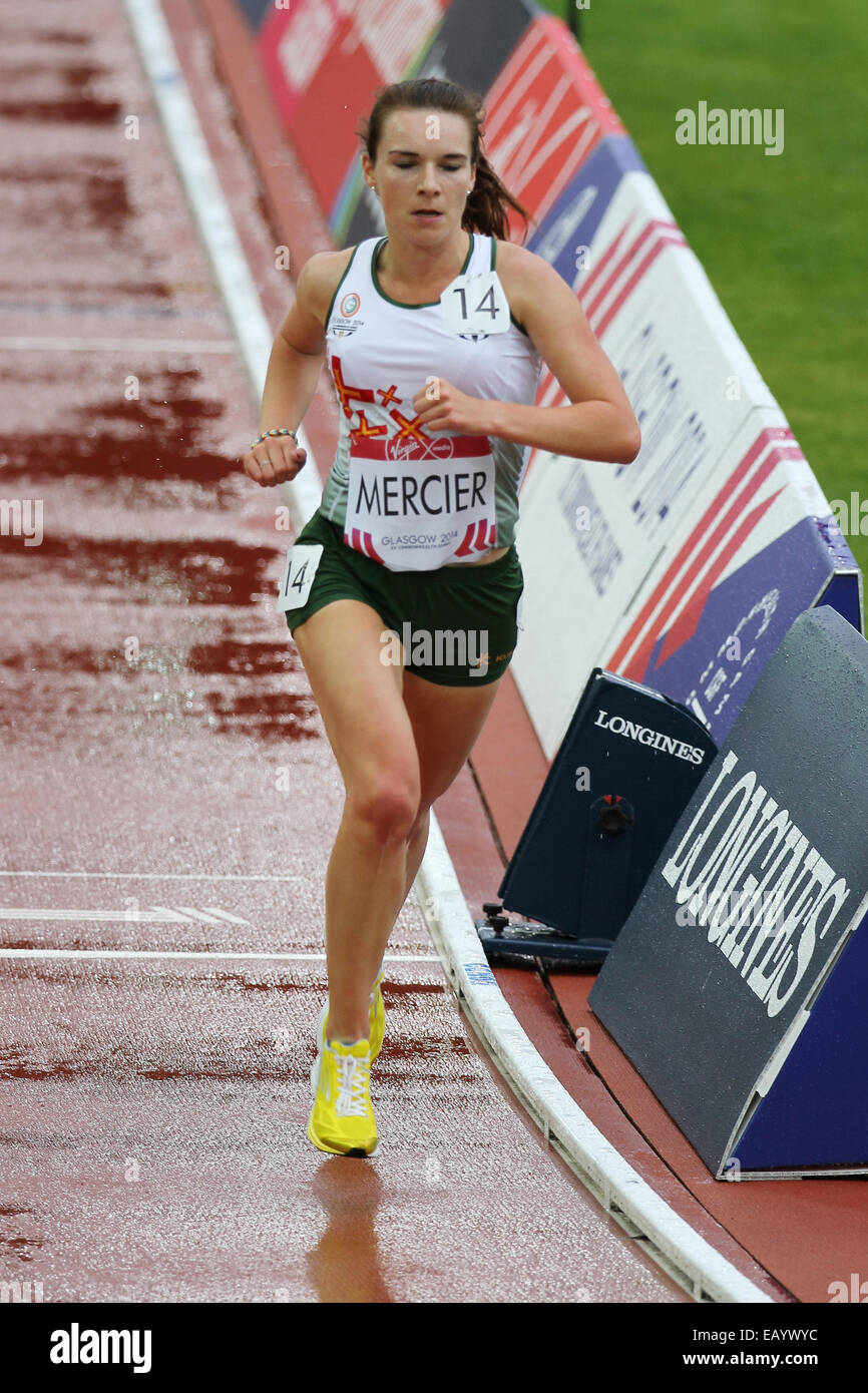MERCIER Sarah of Guernsey in the athletics in the womens 5000 metres final at Hampden Park, in the 2014 Commonwealth games Stock Photo