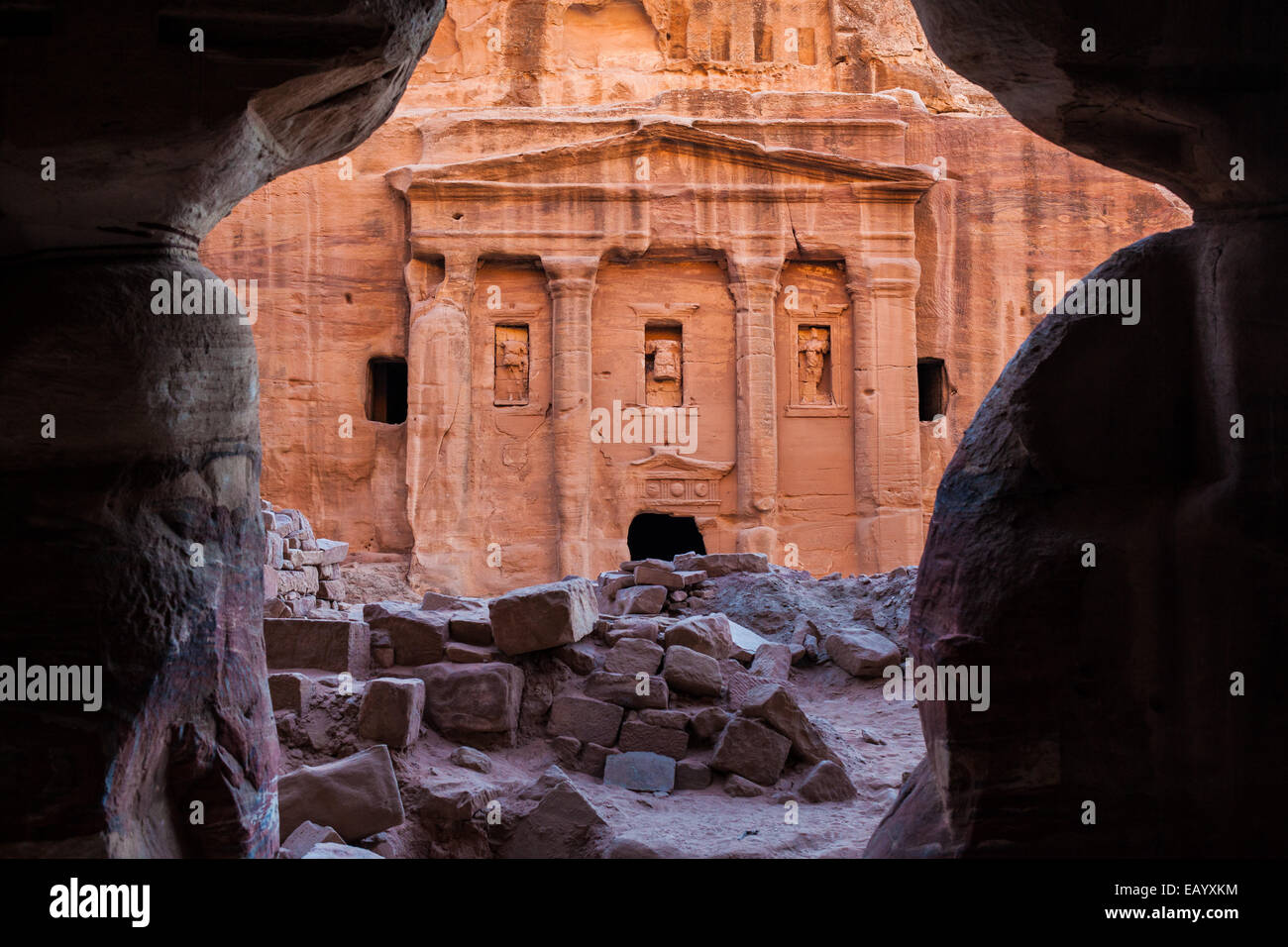 Ancient ruins of Petra Jordan Stock Photo