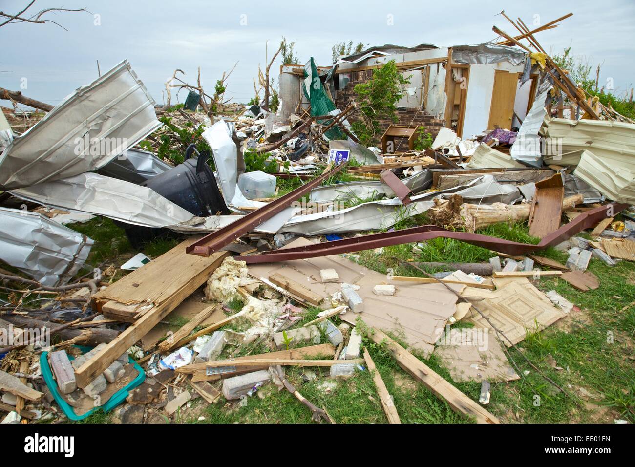 Tornado Ruins, Moore, Oklahoma, USA Stock Photo