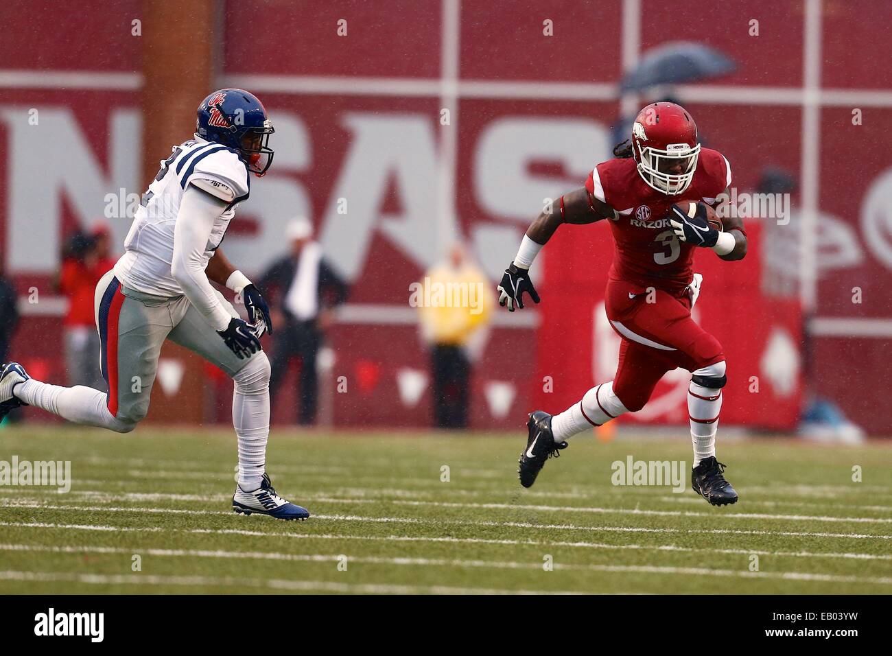 Fayetteville, AR. 22nd Nov, 2014. Ole Miss Defensive Back Tony Conner ...