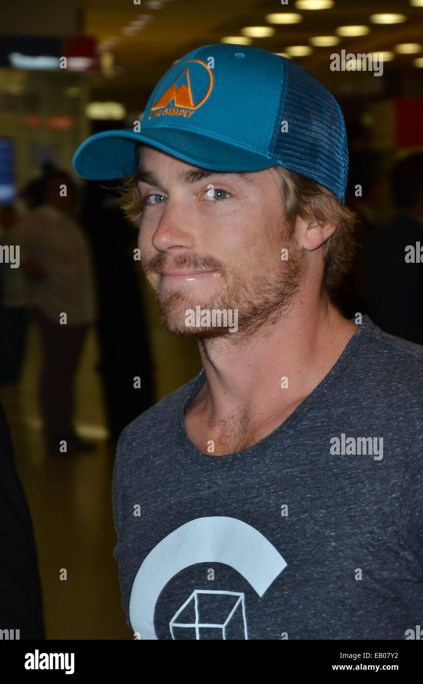 Celebrity Chef Hayden Quinn arriving at Sydney Airport Featuring