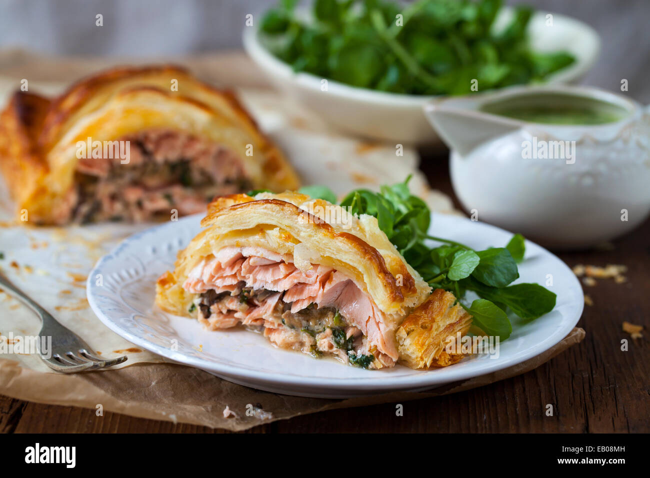 Salmon en croute Stock Photo Alamy