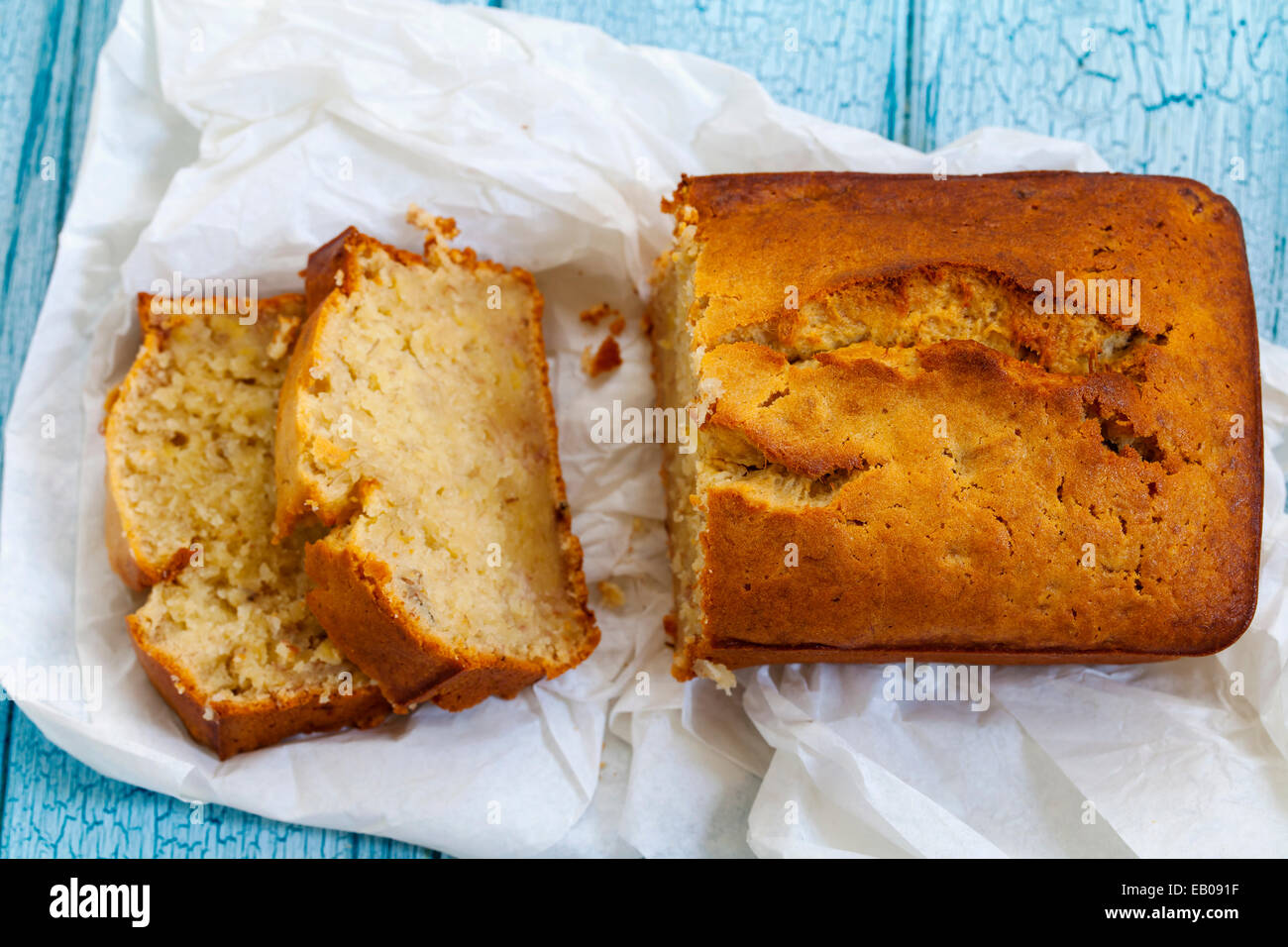 Banana loaf cake Stock Photo Alamy