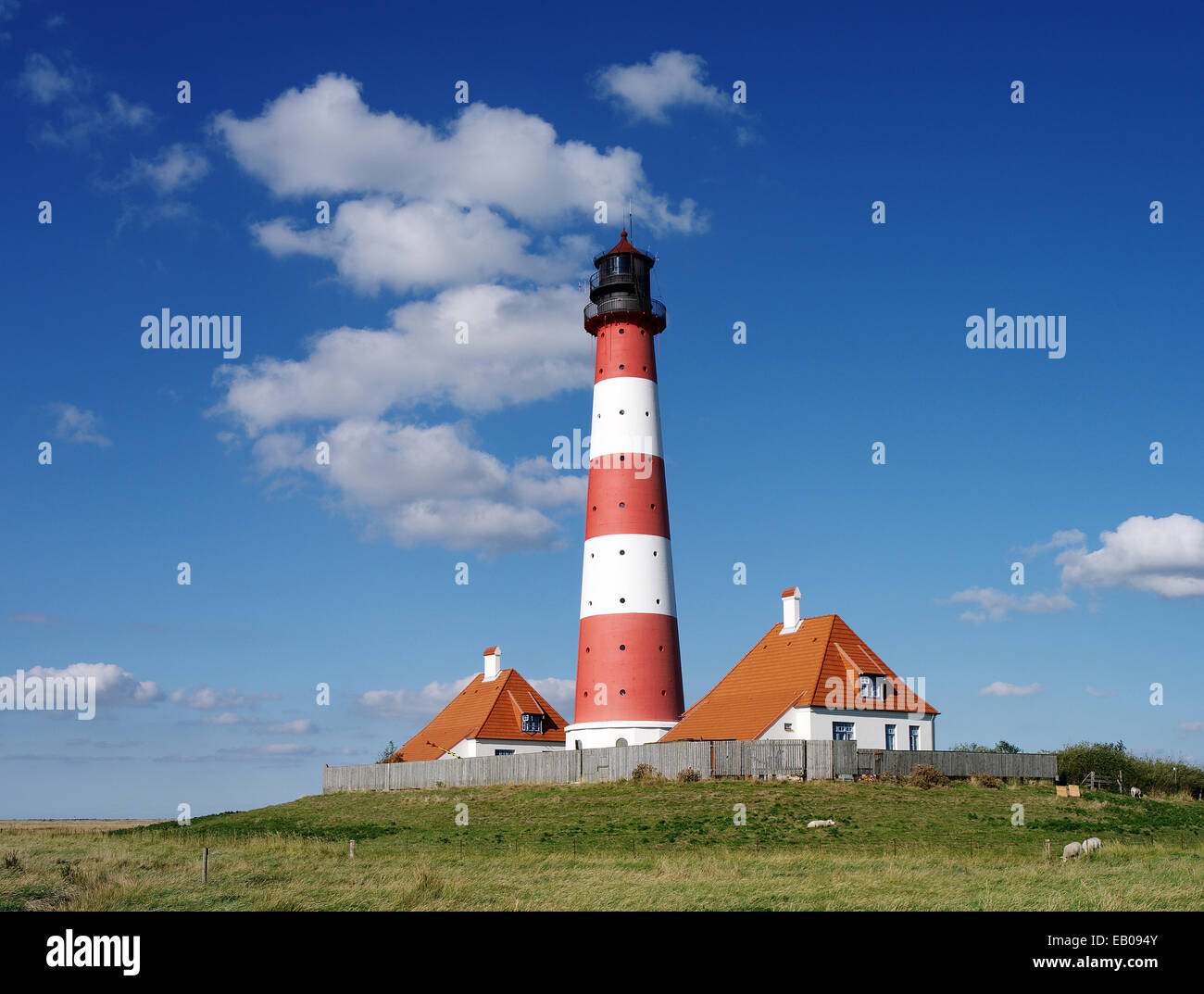 Westerhever Lighthouse Stock Photo