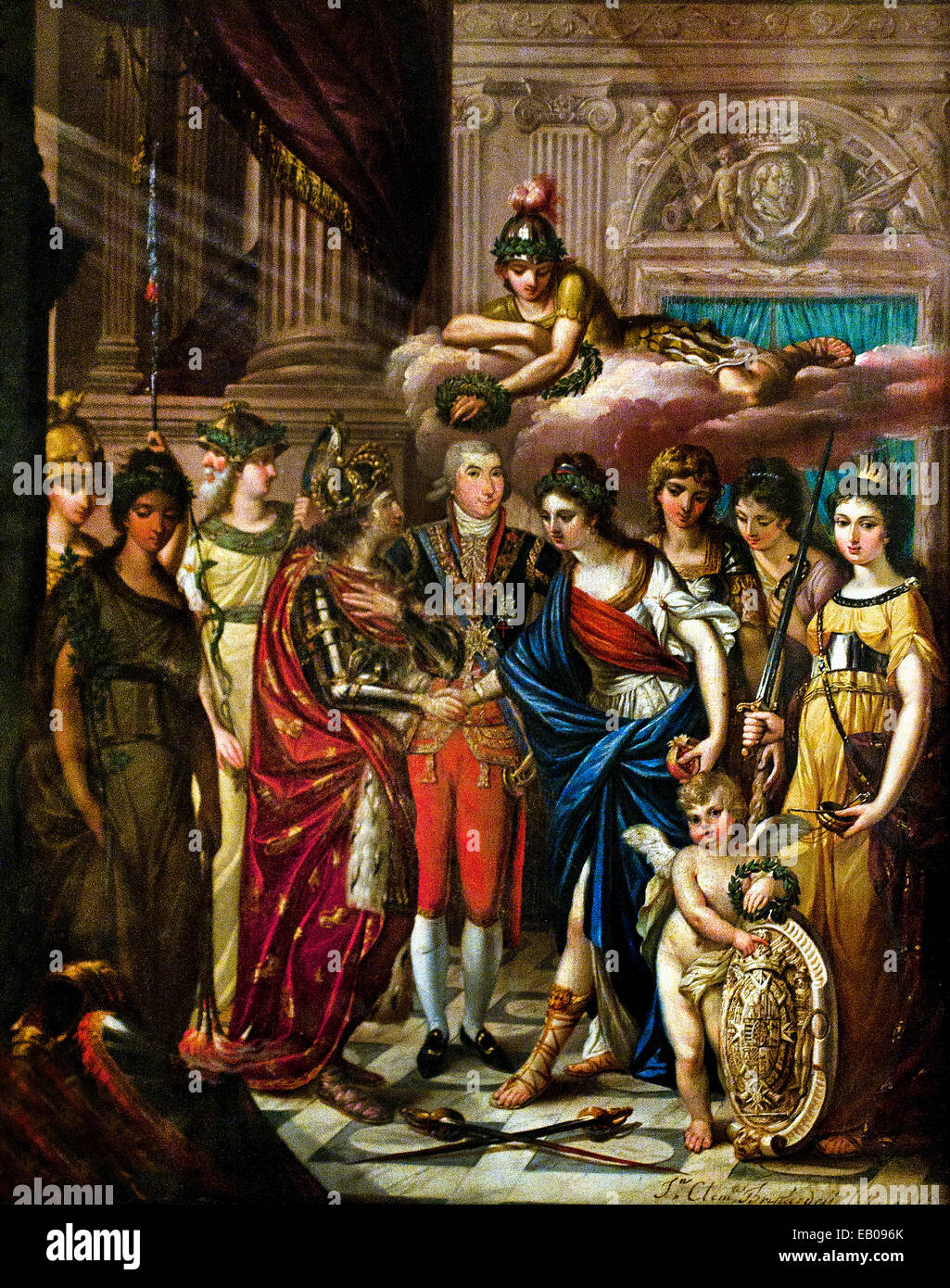 Allegory of the peace of Basilea by Juan Clemente Brinardelli Spain Spanish Italian Italy Stock Photo