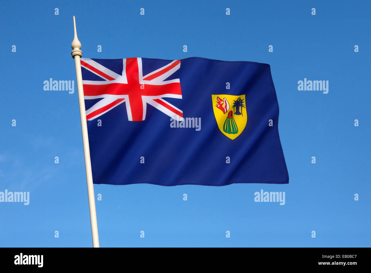 Flag of the Turks and Caicos Islands Stock Photo