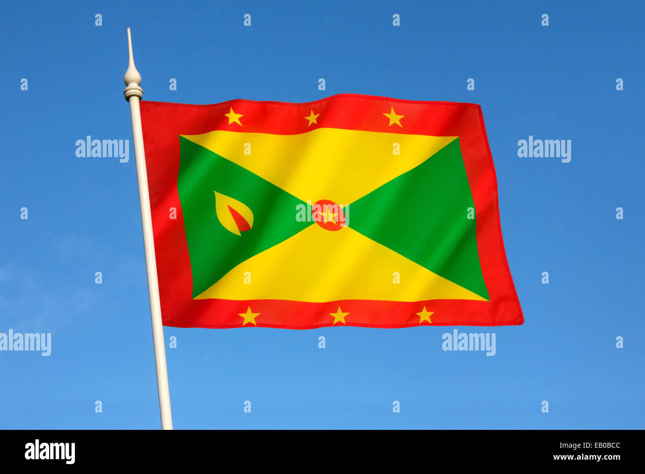 The national flag of Grenada Stock Photo