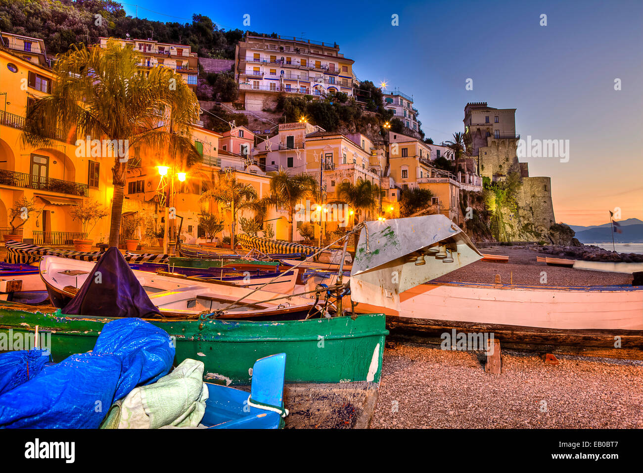 Cetara, fishing village amalfi coast, sunrise Stock Photo