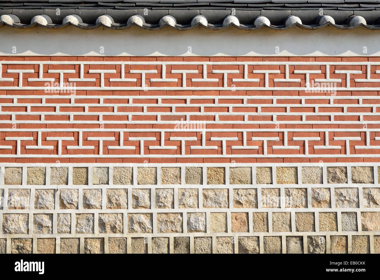 closeup of Korean traditional wall pattern in Gyeongbokgung Stock