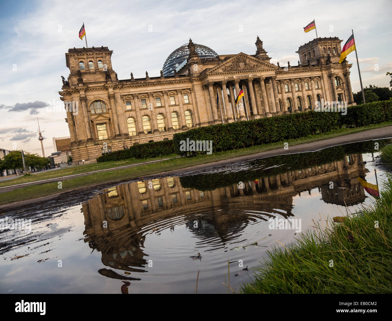 german parliament after rain Stock Photo