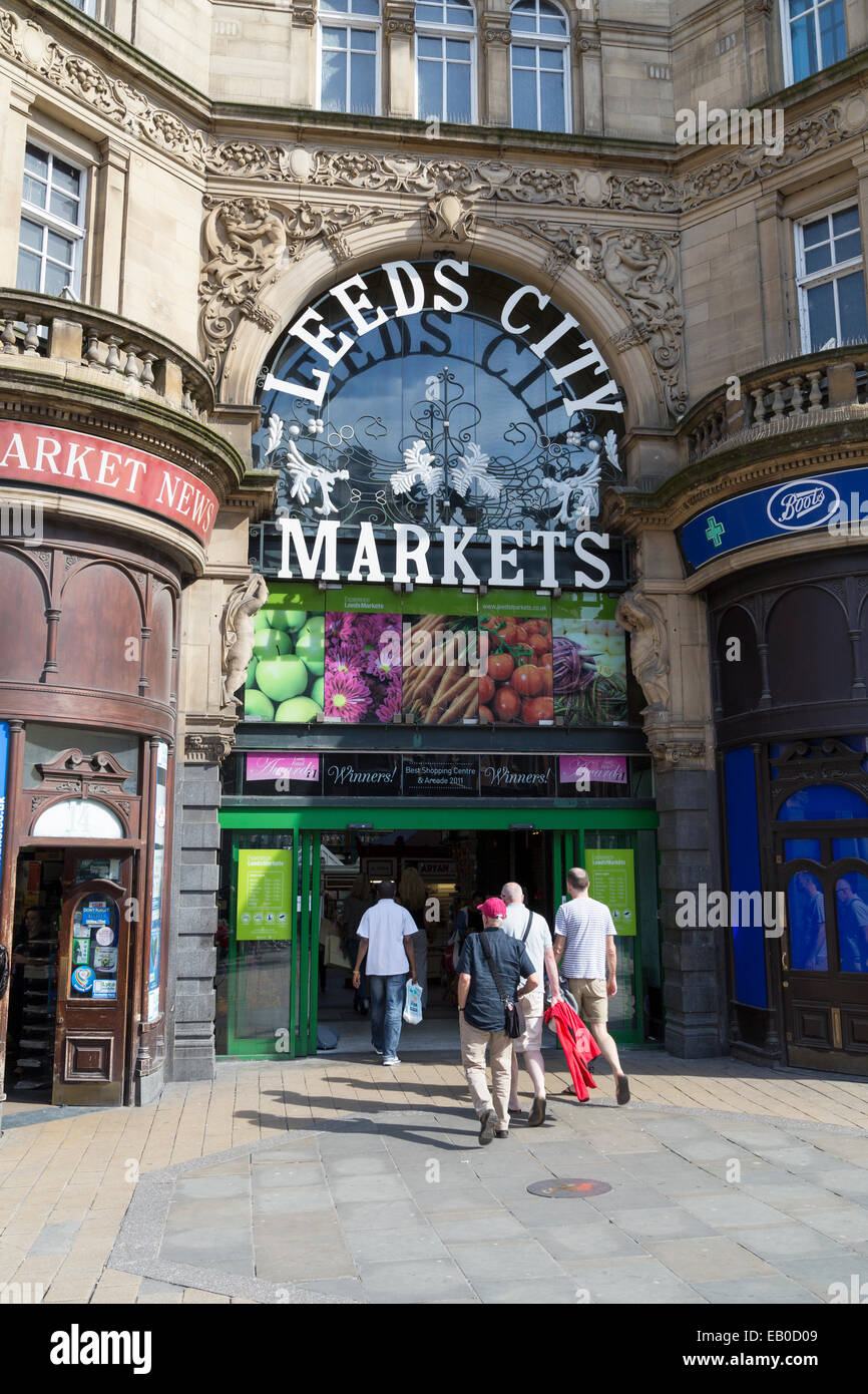 UK, Leeds, Leeds Market entrance Stock Photo Alamy