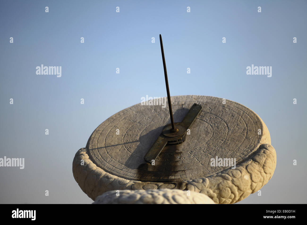 Color horizontal shot of a very old solar clock Stock Photo Alamy