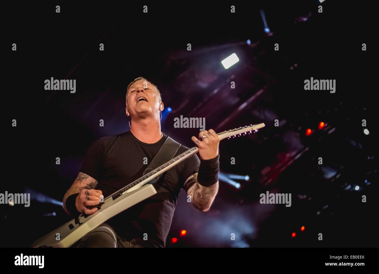 James Hetfield, front man of Metallica perform during the Concert for Valor November 11, 2014 in Washington, D.C. Stock Photo