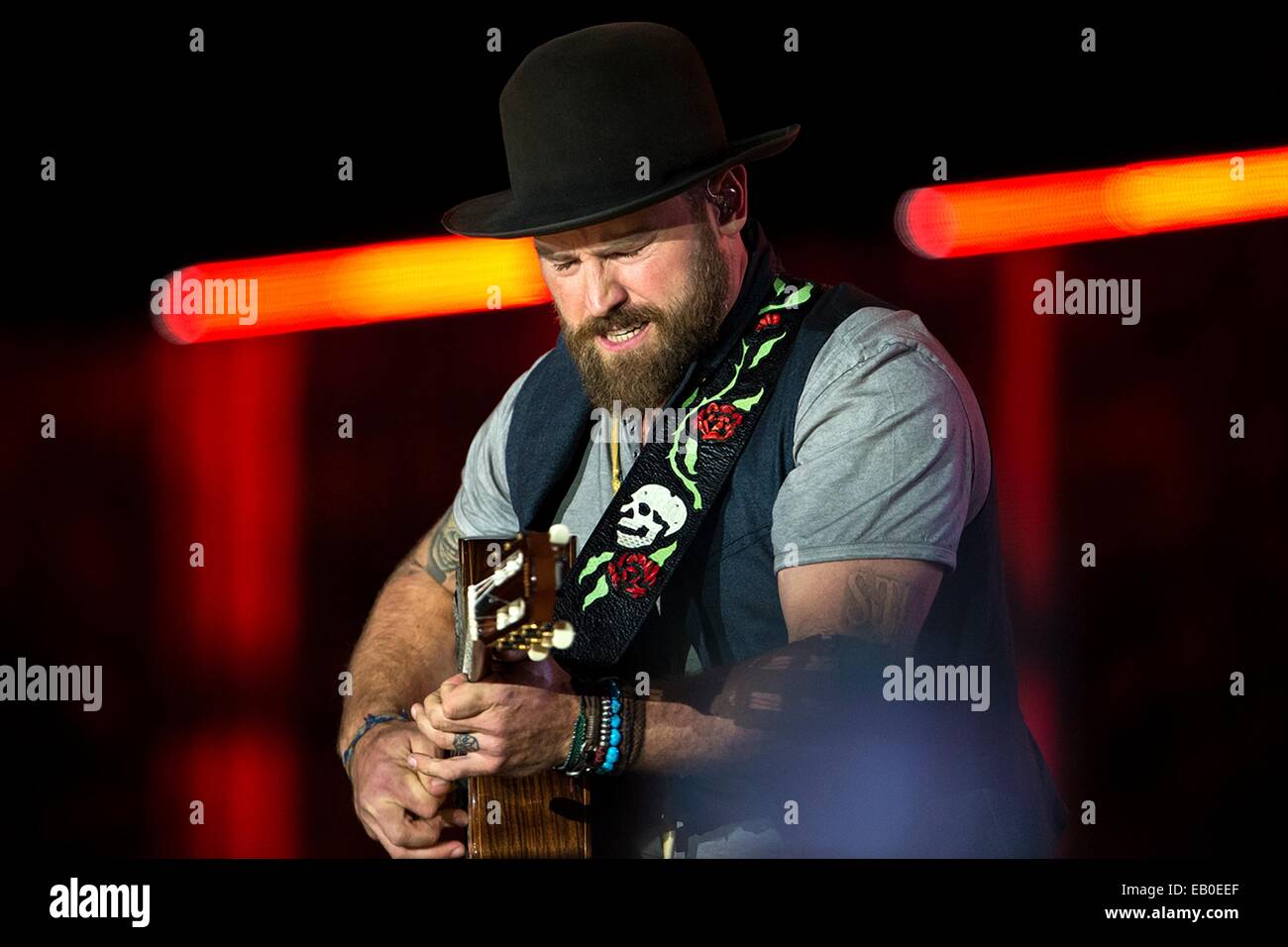 Zac Brown, lead vocalist of the Zac Brown Band performs during the Concert for Valor November 11, 2014 in Washington, D.C. Stock Photo