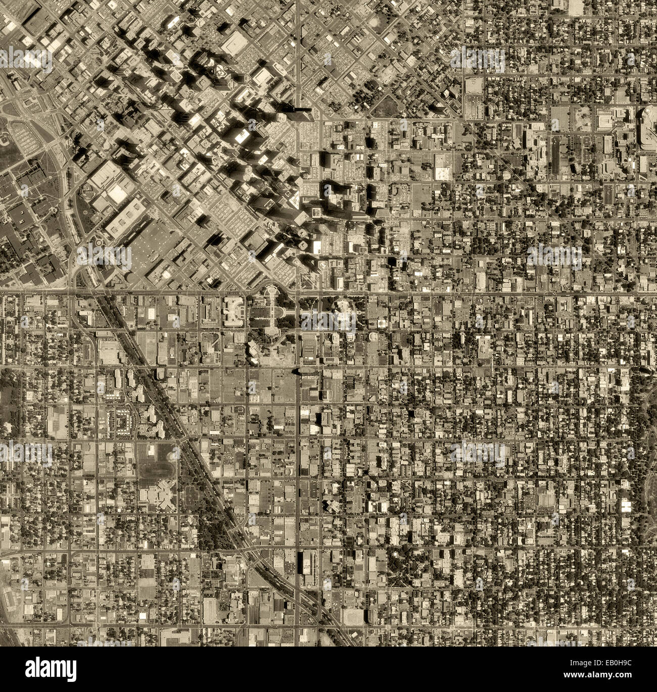 historical aerial photograph Denver, Colorado, 1993 Stock Photo