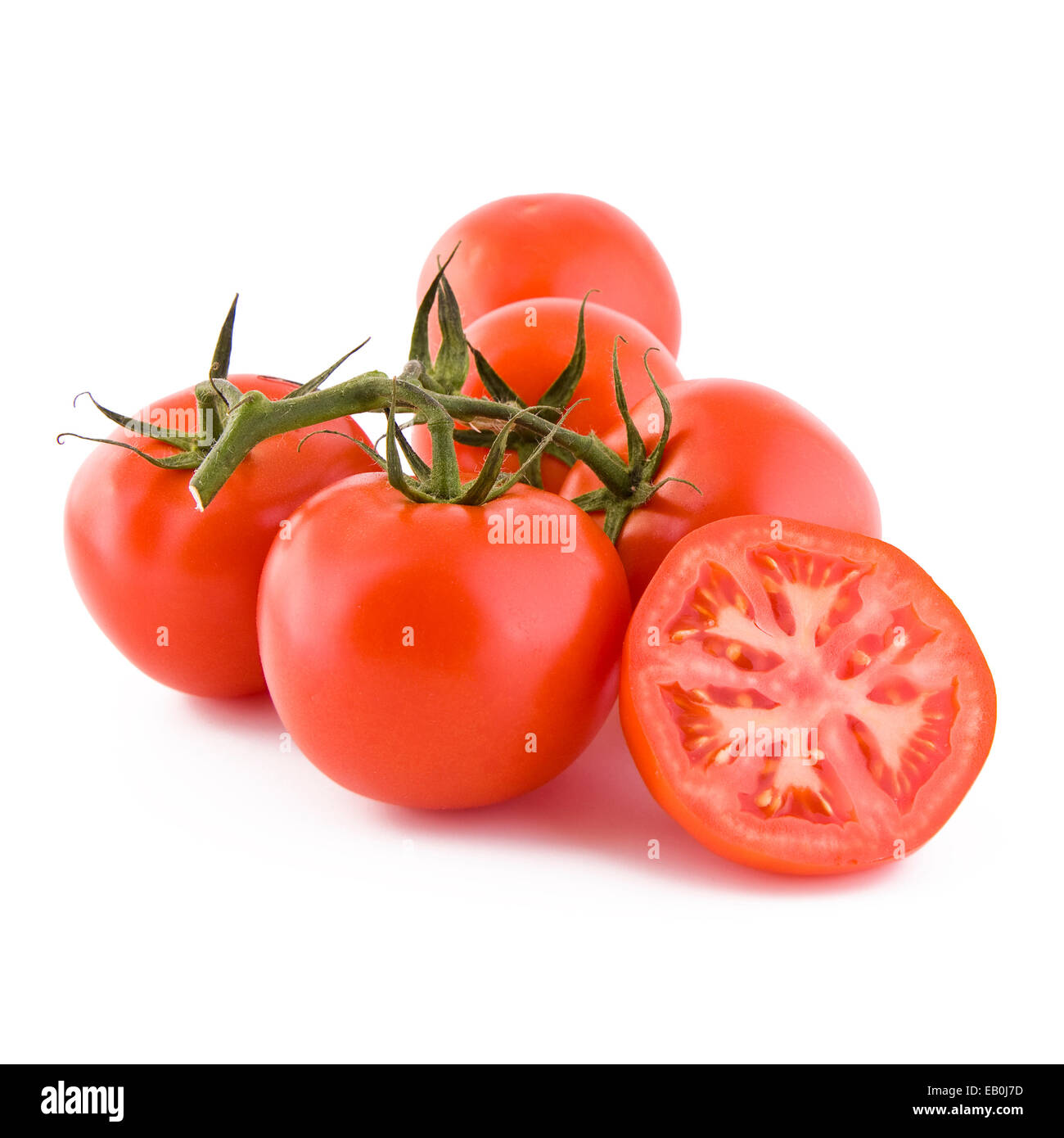 Bunch of red fresh tomatoes isolated on white background, vegetables ...