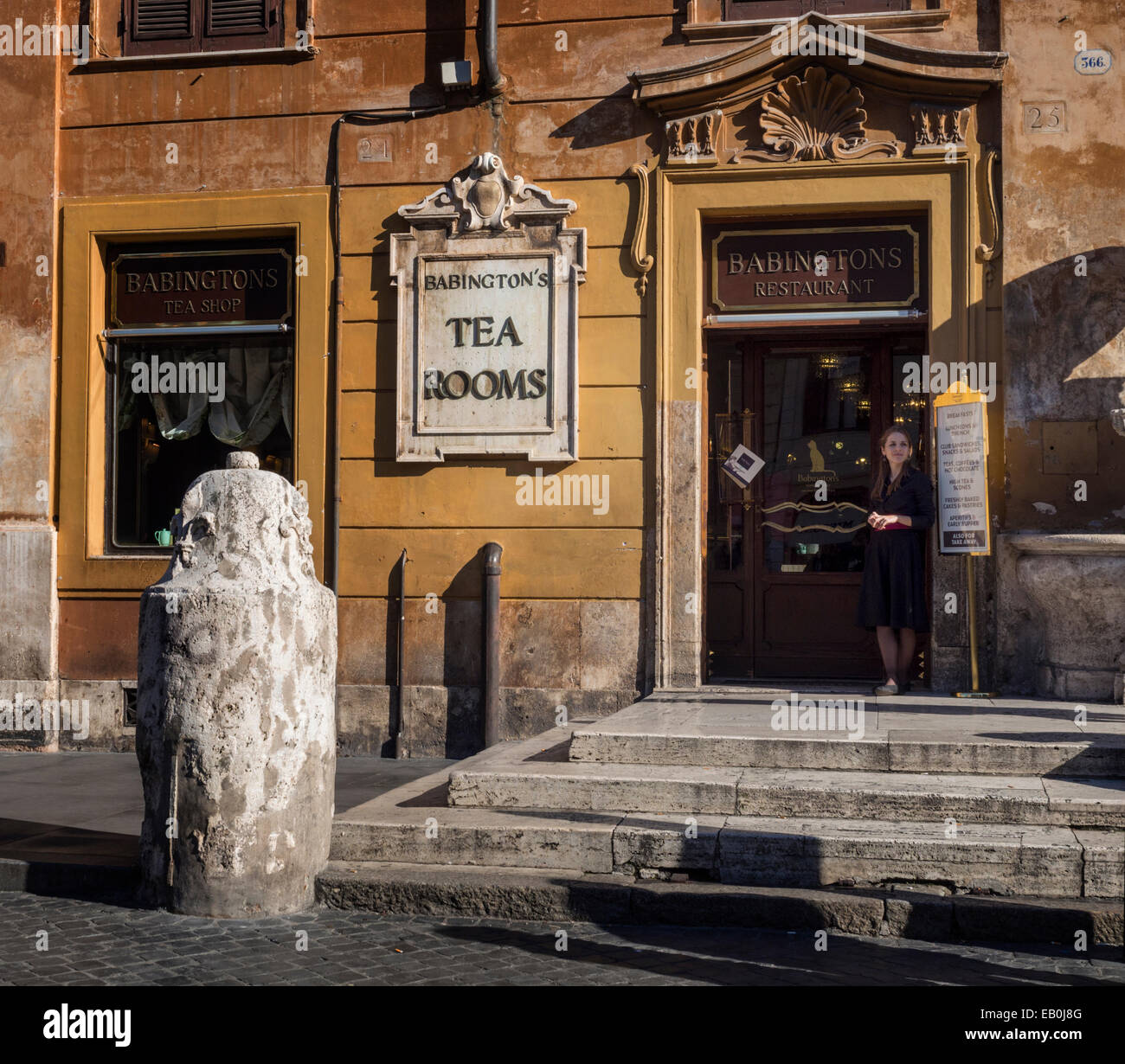 Babington's Tea Rooms at the foot of the Spanish Steps, Piazza di Spagna, Rome, Italy Stock