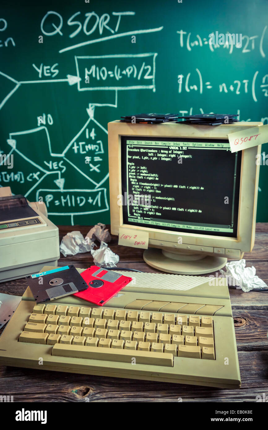 Learning a programming language at school Stock Photo