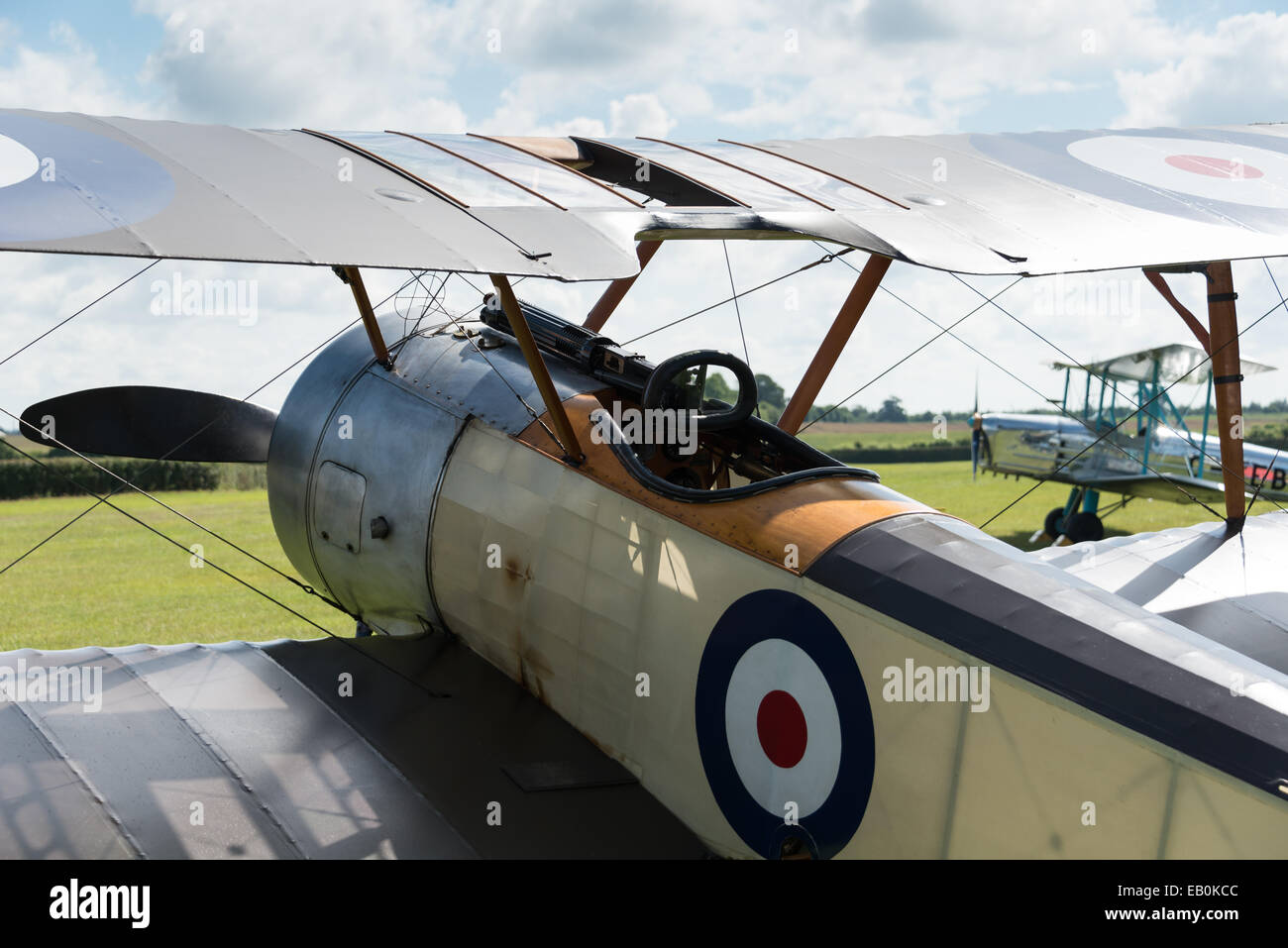 Biggleswade, UK - 29 June 2014: A vintage 1916 Sopwith Pup British fighter on display at the Shuttleworth Collection air show. Stock Photo