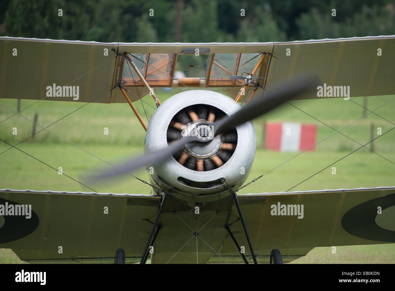 Biggleswade, UK - 29 June 2014: A vintage 1916 Sopwith Pup British fighter on display at the Shuttleworth Collection air show. Stock Photo