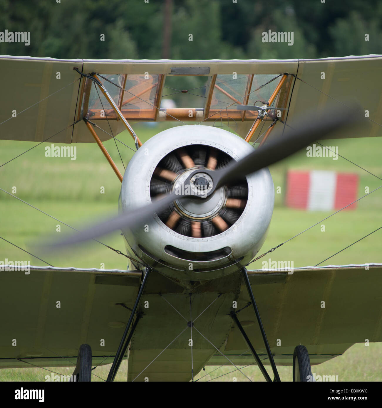 Vintage rotary engine on a Sopwith Pup British fighter Stock Photo